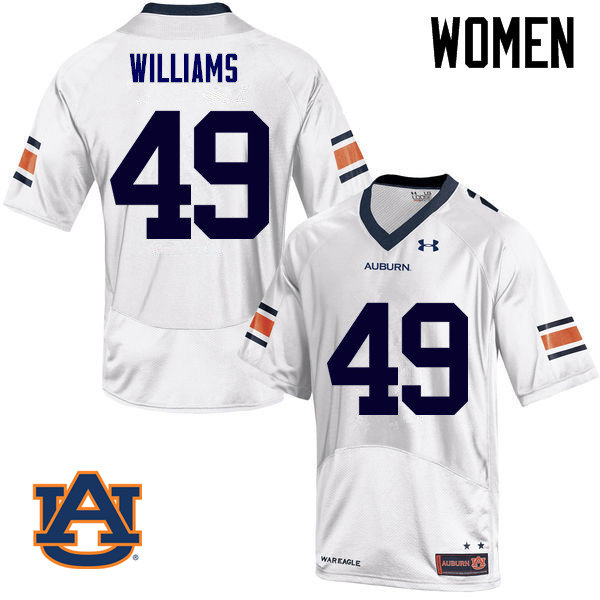 Women Auburn Tigers #49 Darrell Williams College Football Jerseys Sale-White